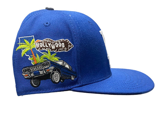 Pro Standard Los Angeles Dodgers Blue Hat – Grey Undervisor, Dodgers Script Side, Lowrider Side Patch