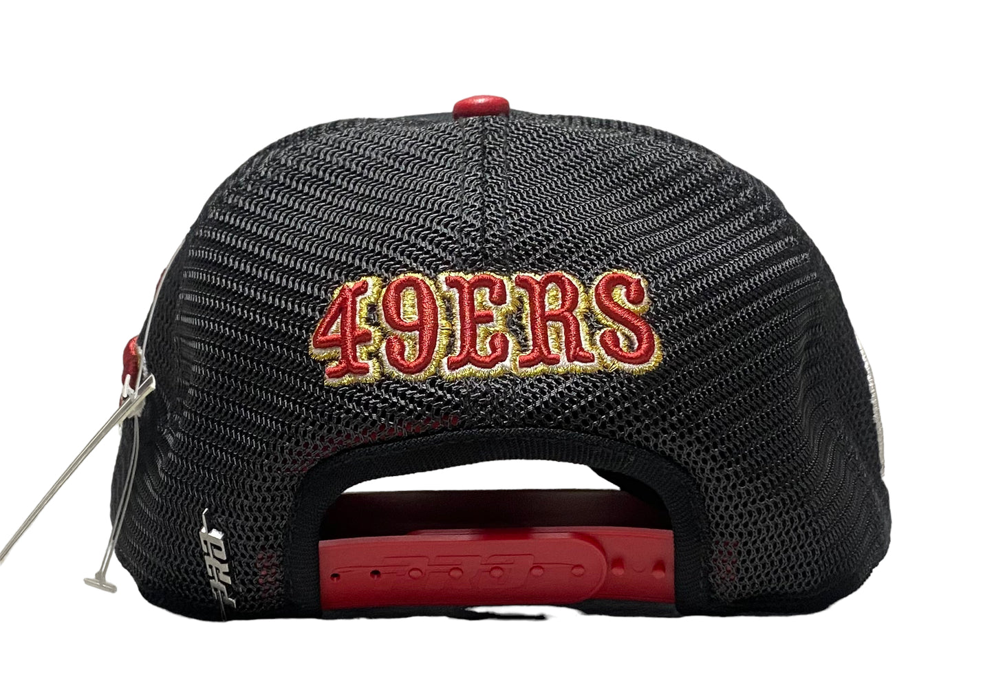 NEW San Francisco 49ers Mash Up Curved Trucker Snapback Black Red UV