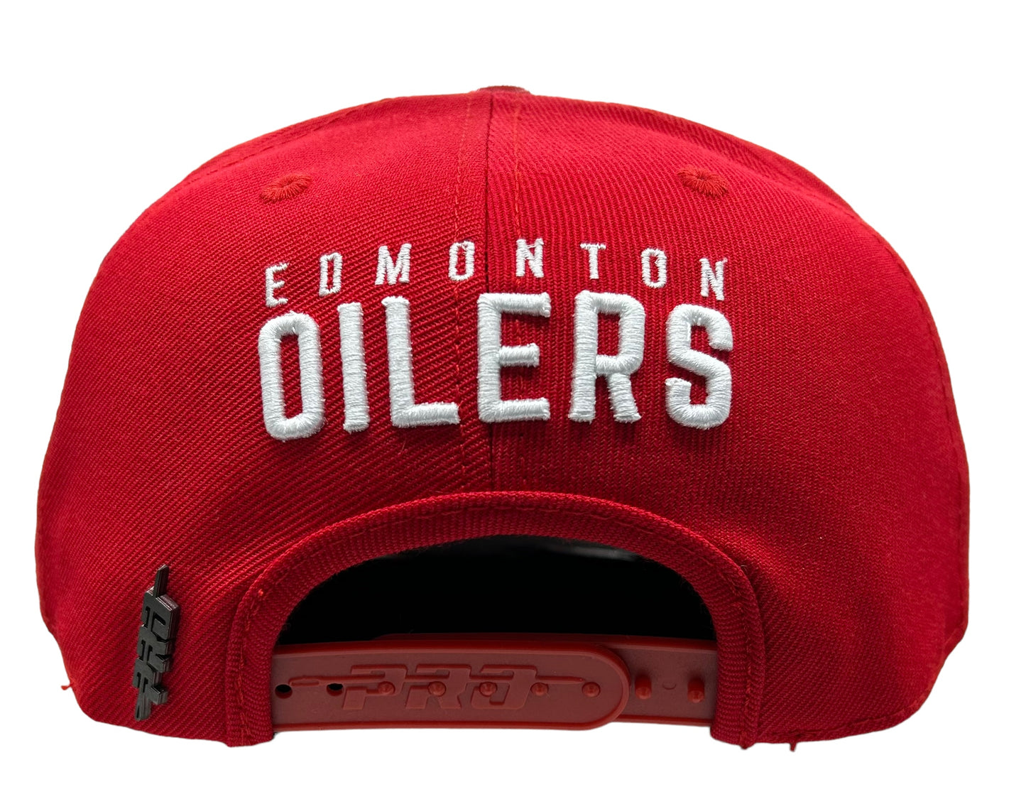 NEW Edmonton Oilers Red Wool SnapBack Hat NHL Official Hockey Cap Flat Brim