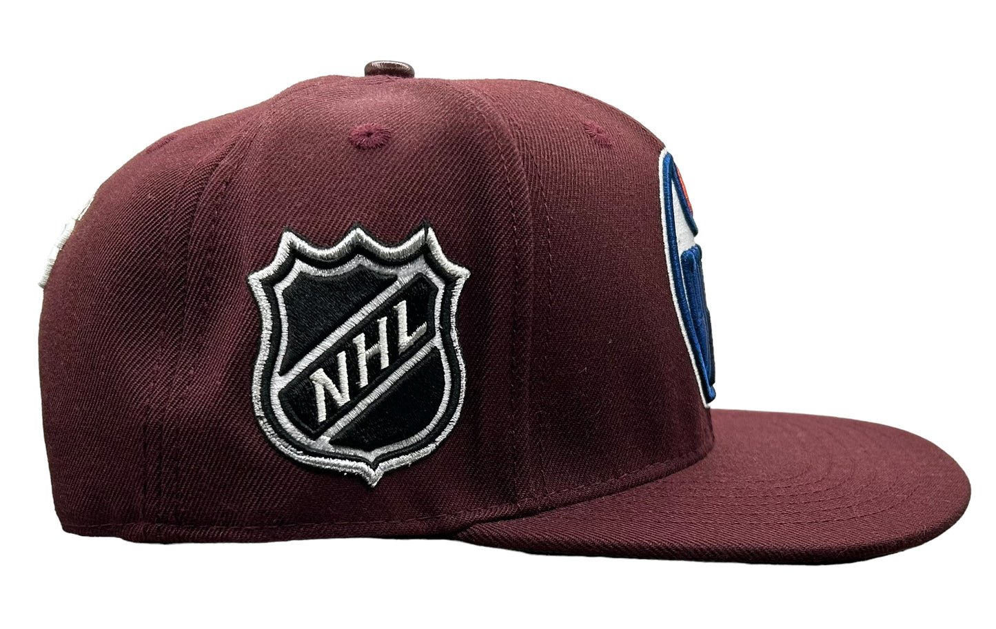 NEW Edmonton Oilers PRO STANDARD Burgundy Wool SnapBack Hat Gray UV Flat Brim