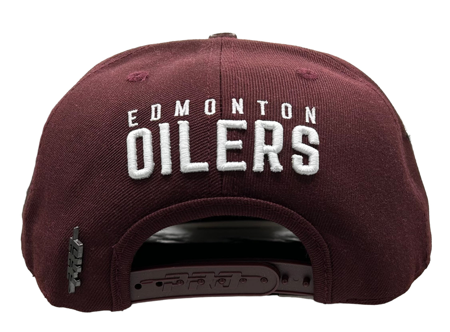 NEW Edmonton Oilers PRO STANDARD Burgundy Wool SnapBack Hat Gray UV Flat Brim