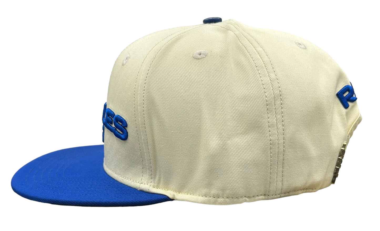 NEW Los Angeles Rams Pro Standard 2 Tone Leather Strapback Hat Beige Blue Cap