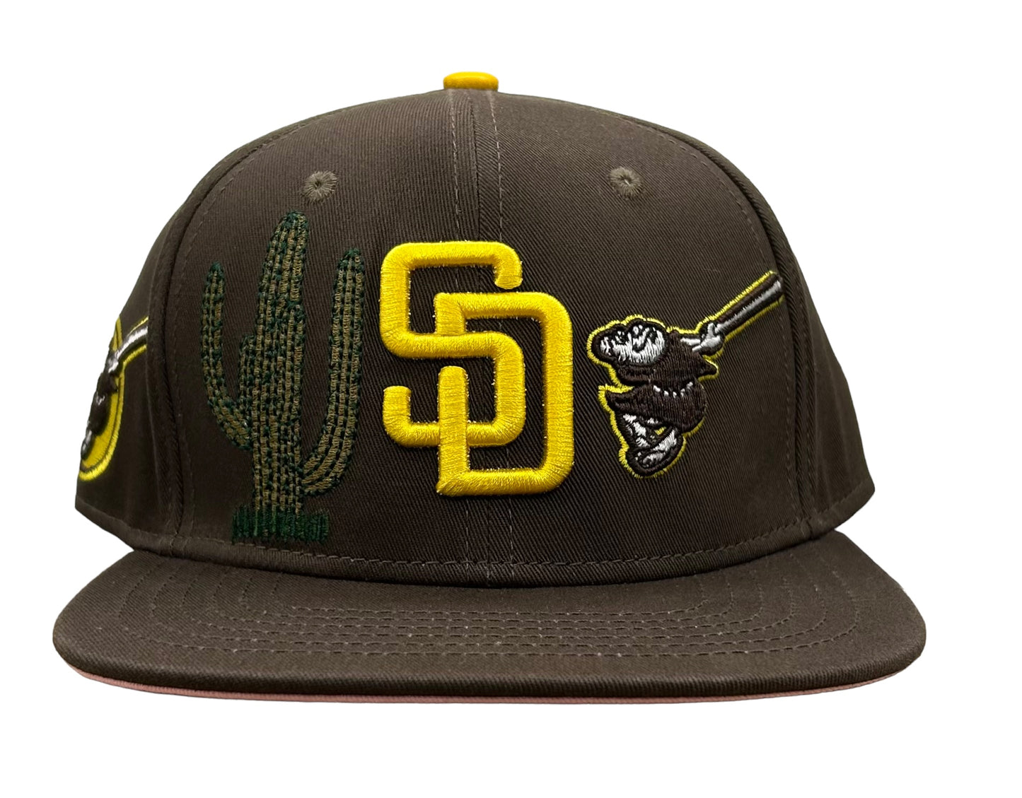 NEW San Diego Padres PRO STANDARD Double Front Logo Flat Brim Cap Pink UV