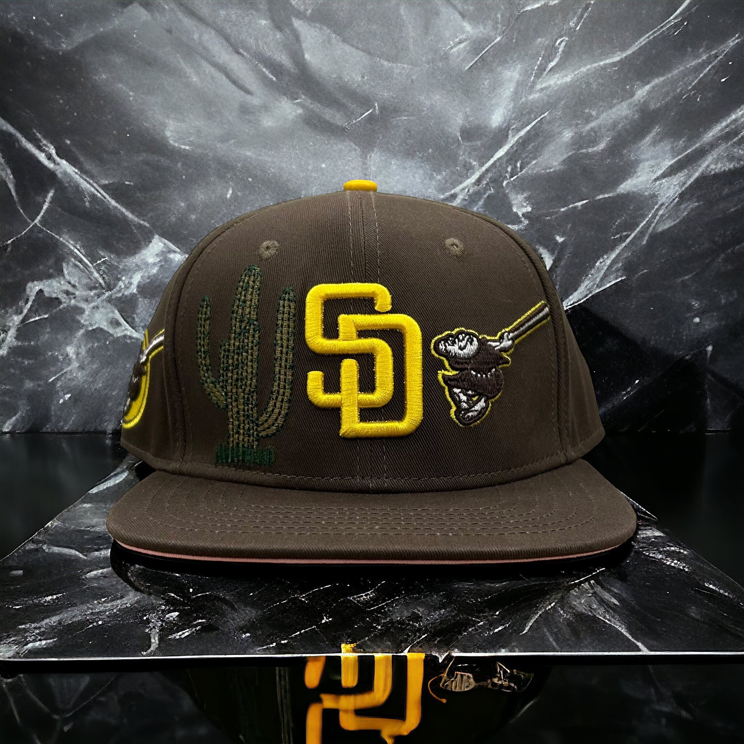 NEW San Diego Padres PRO STANDARD Double Front Logo Flat Brim Cap Pink UV