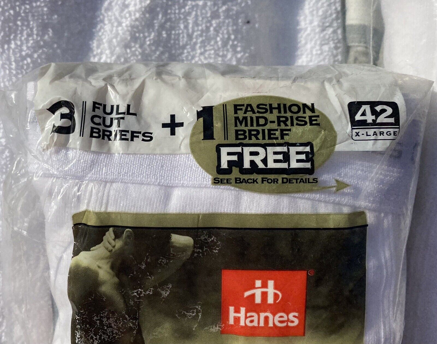 VTG Lot Of 2 New Hanes Classics Full Cut Briefs 3+1 Mid Rise Brief Size XL 42