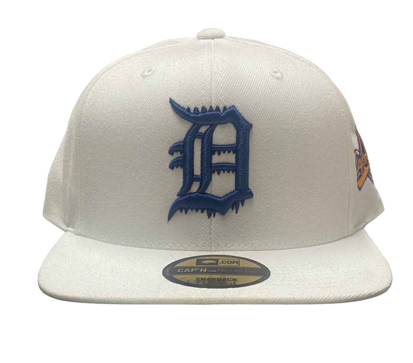 NEW Capn On Melrose Detroit Tigers SnapBack Hat White Green UV Adjustable Cap