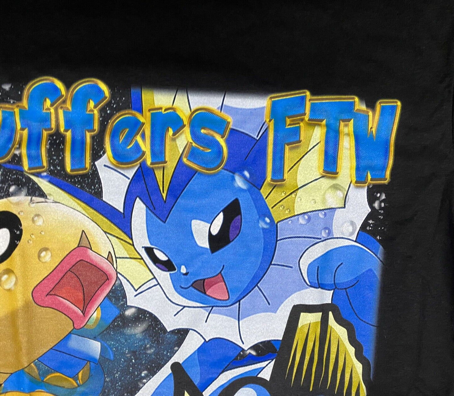 NEW Capn On Melrose Pokémon Type T Shirt Puffers FTW Sz Large Black Defect
