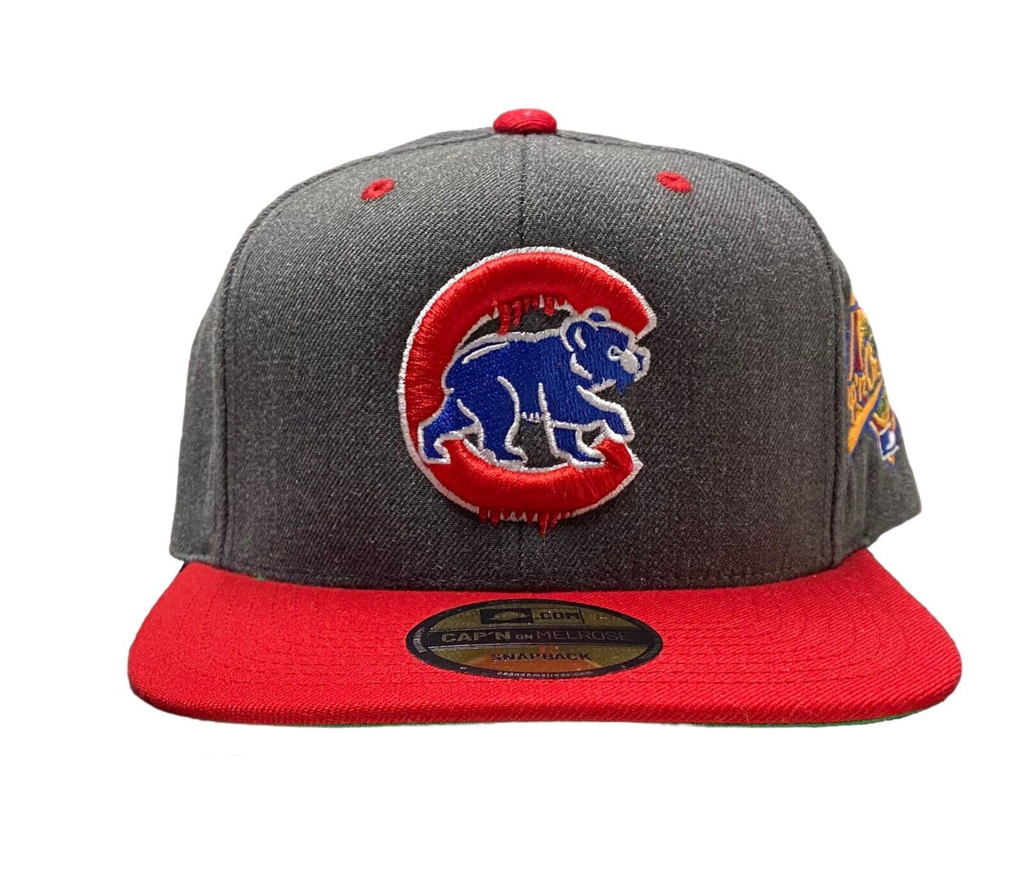 NEW Chicago Cubs Capn On Melrose SnapBack Hat Gray Red Green UV Mens Adjustable