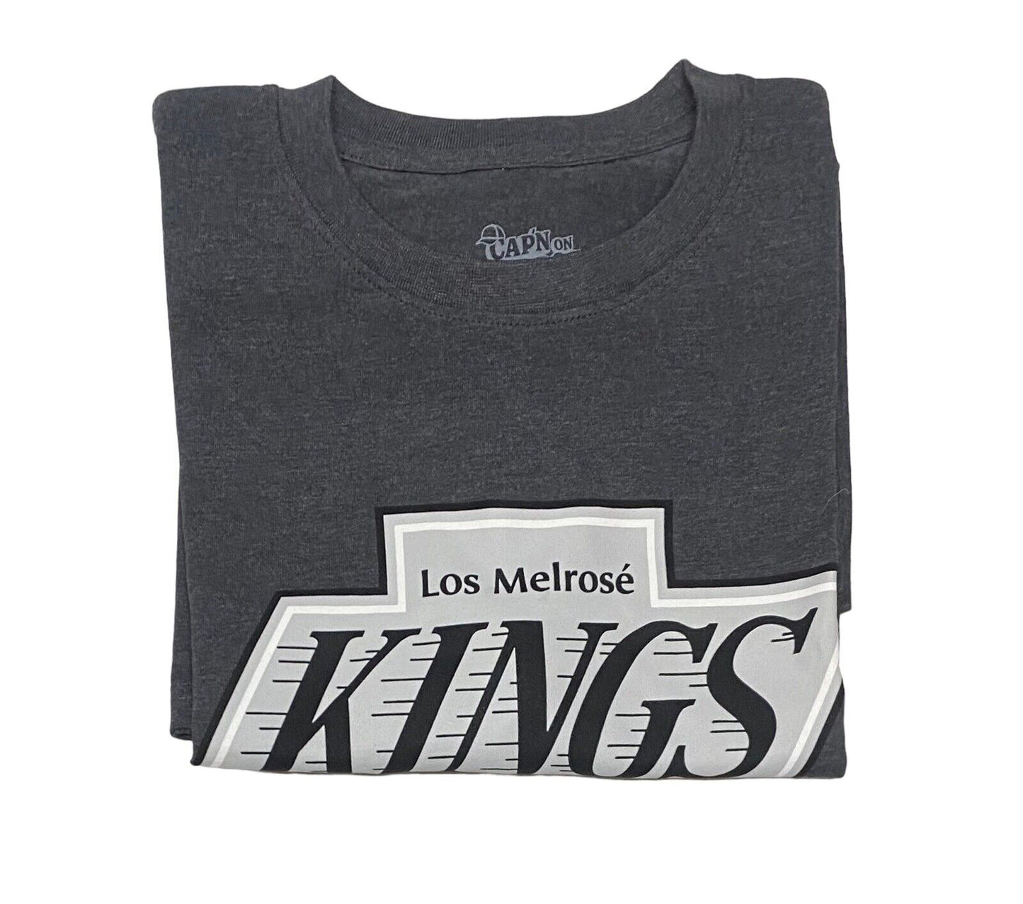 NEW Capn On Melrose LA Kings T Shirt Mens Sz Large Charcoal Gray Short Sleeve T