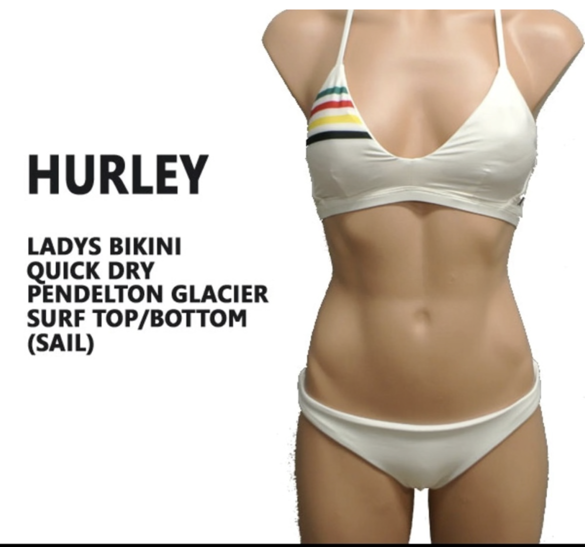 New Hurley Pendleton Glacier Bikini Top and Bottom Small