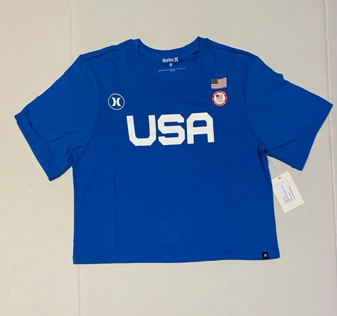New Hurley Women’s short sleeve Tee Slightly Cropped Small USA