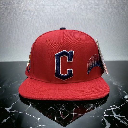 NFL Cleveland Guardians Pro Standard Side Script SnapBack Hat Navy UV