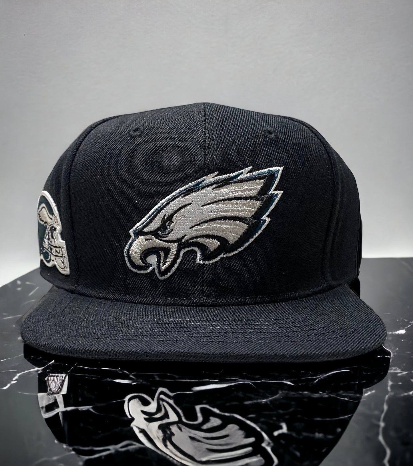 NEW Pro Standard Eagles Stacked Logo Snapback Black Helmet Side Patch