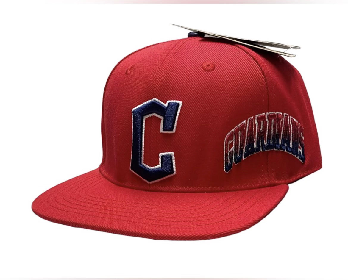NFL Cleveland Guardians Pro Standard Side Script SnapBack Hat Navy UV