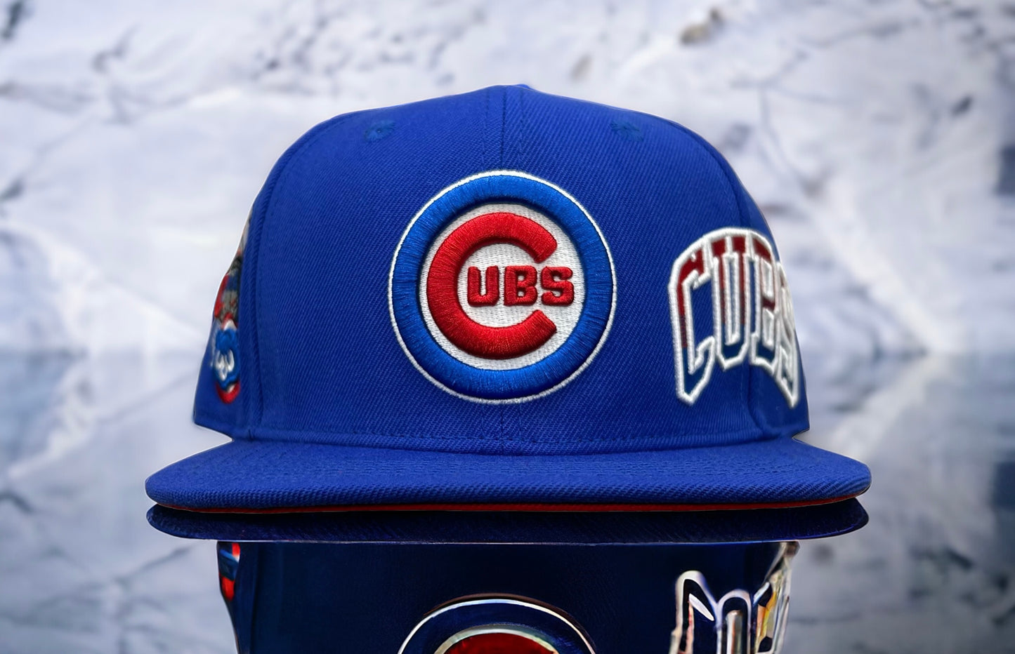 NEW Chicago Cubs PRO STANDARD SnapBack Hat Side Spellout Logo Blue Baseball Cap