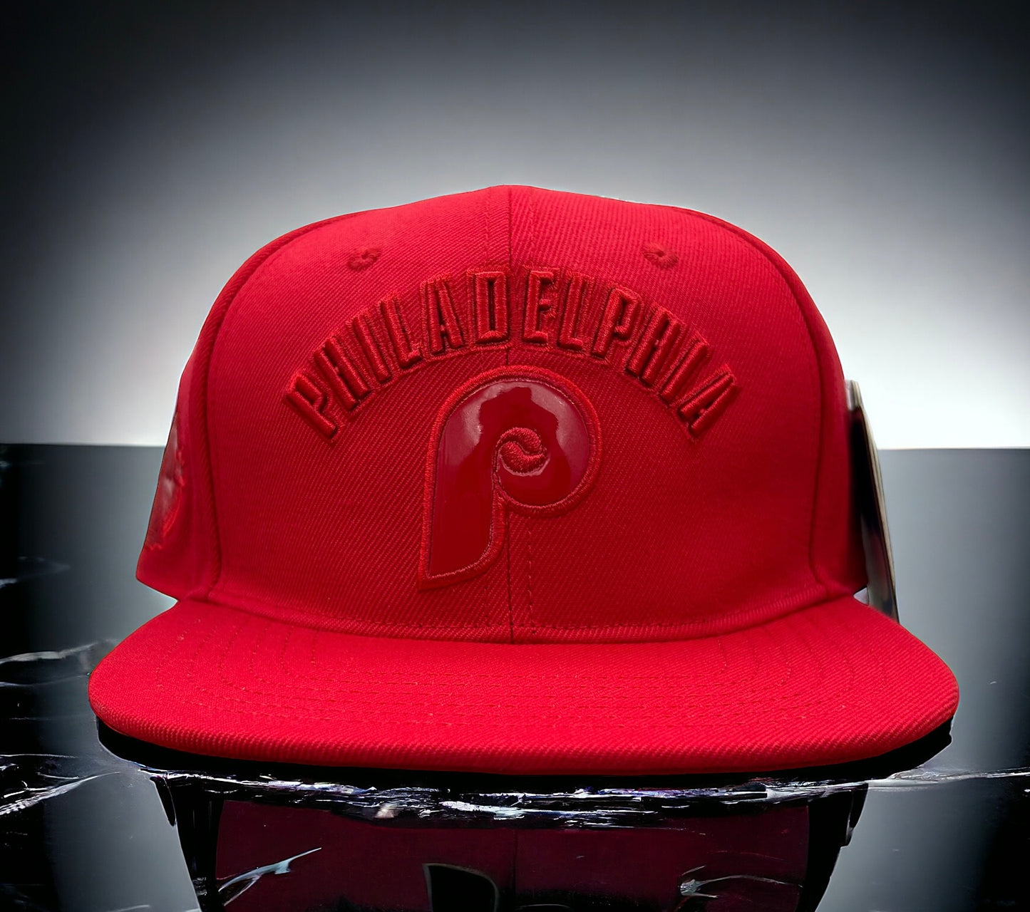 NEW Philadelphia Phillies PRO STANDARD Triple Red Snapback Hat Flat Brim Cap