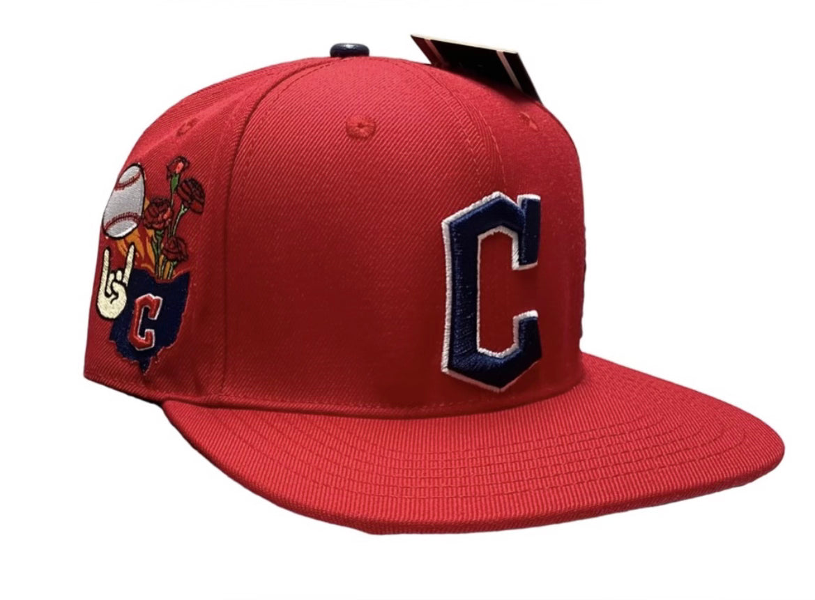 NFL Cleveland Guardians Pro Standard Side Script SnapBack Hat Navy UV
