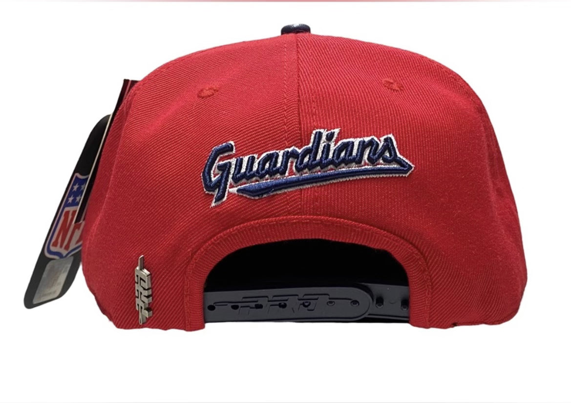 NFL Cleveland Guardians Pro Standard Side Script SnapBack Hat Navy UV