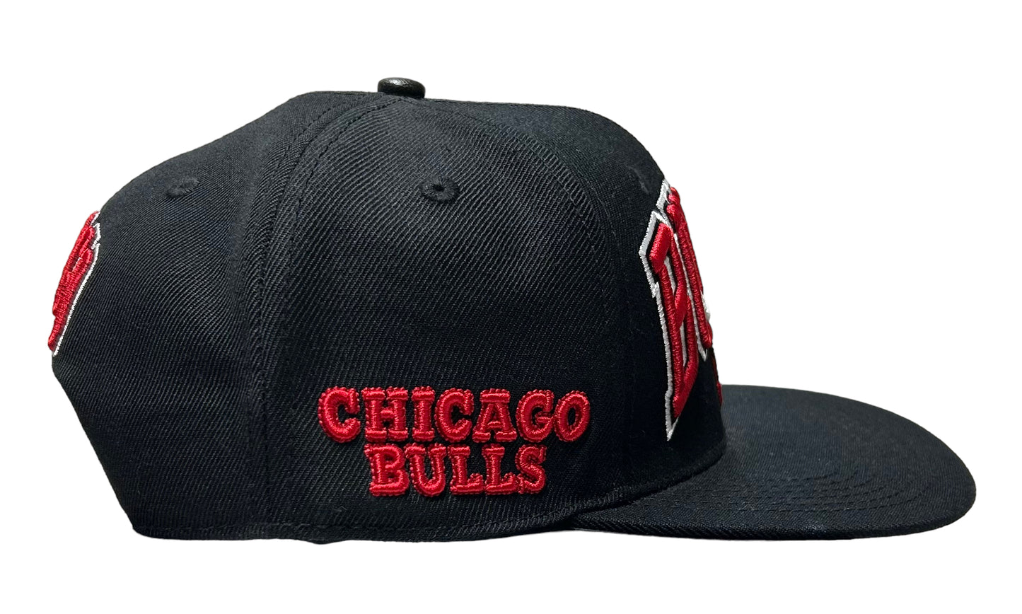 NEW Men's Pro Standard Black NBA Chicago Bulls Wordmark and Logo Snapback - OSFA