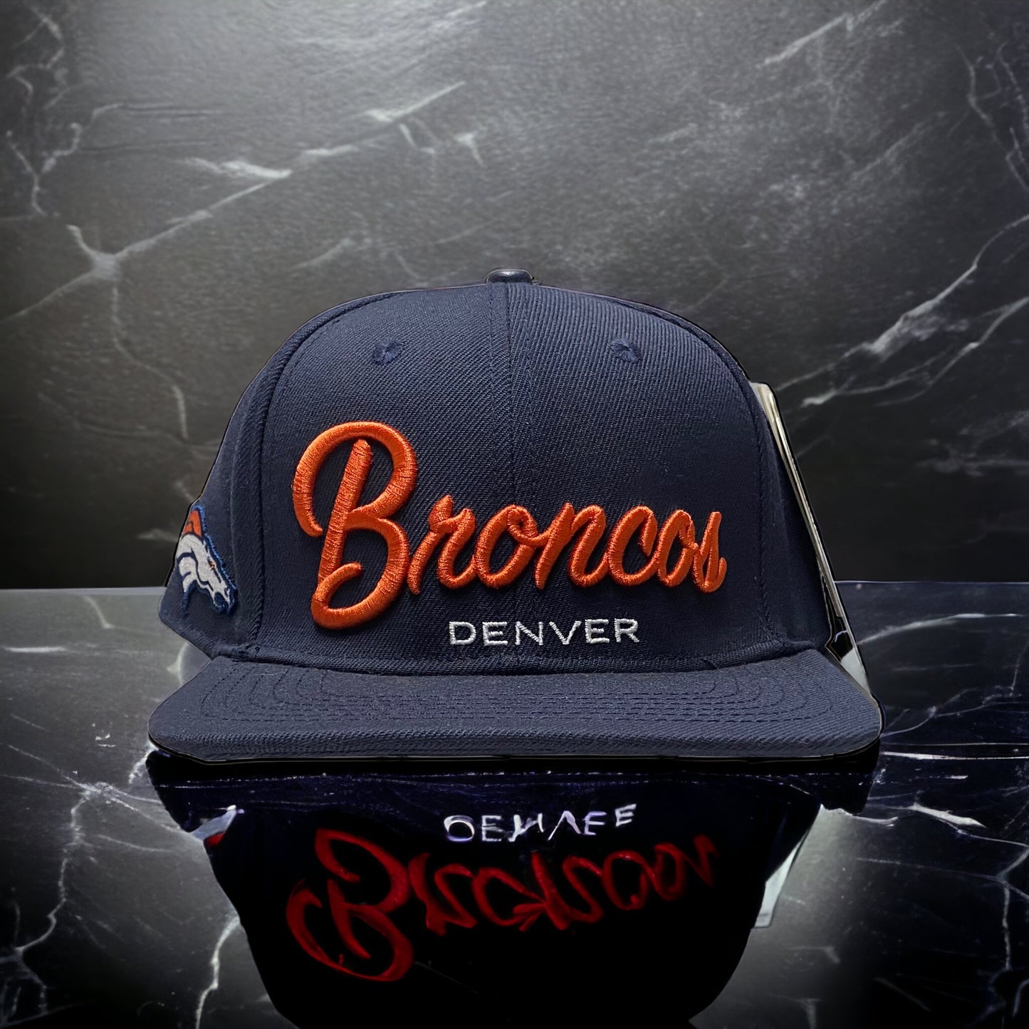 NEW Pro Standard Denver Broncos Script Wordmark Navy Snapback