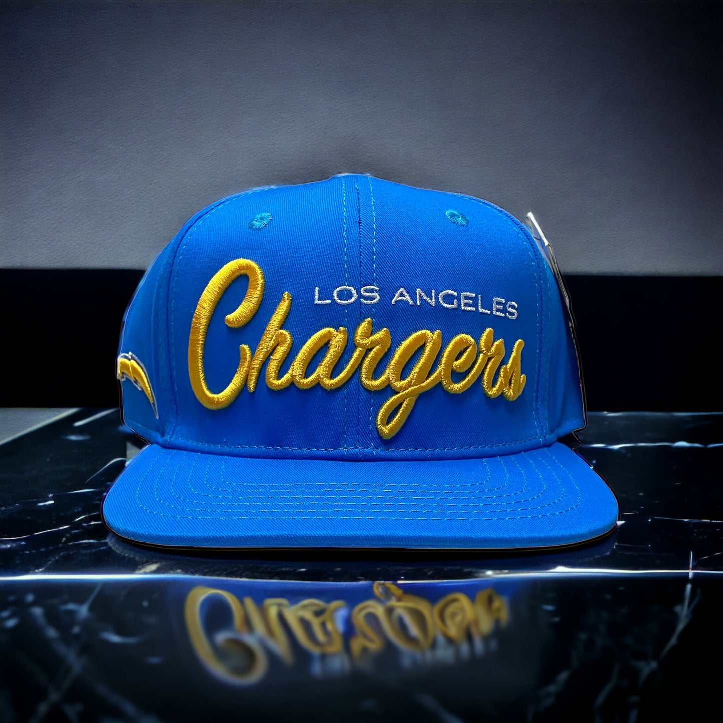 NEW Pro Standard Los Angeles Charger Script Wordmark Blue Snapback