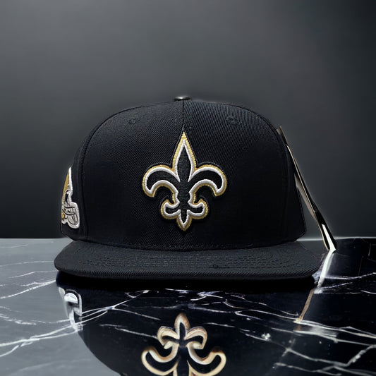 New Orleans Saints Snapback Hat Helmet Side Patch Black Pro Standard