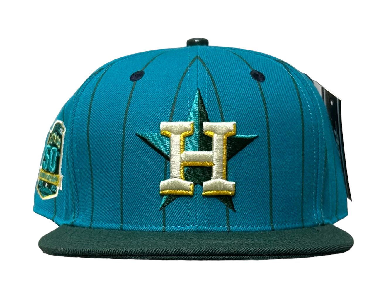 NEW MLB Houston Astros 50th Anniversary Side Patch SnapBack Hat Green Pin Stripe