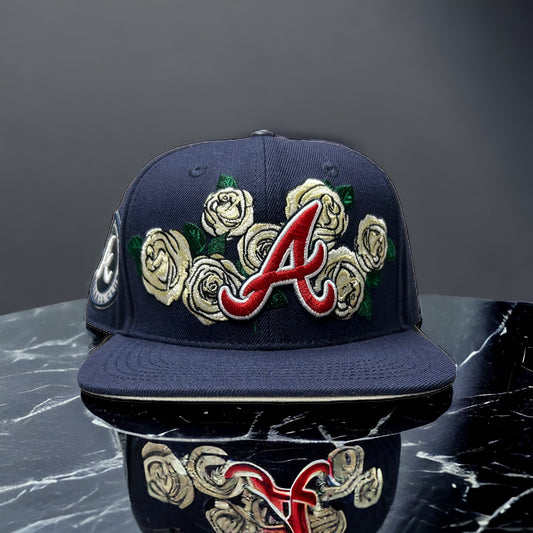 NEW Atlanta Braves PRO STANDARD White Rose SnapBack Hat White UV