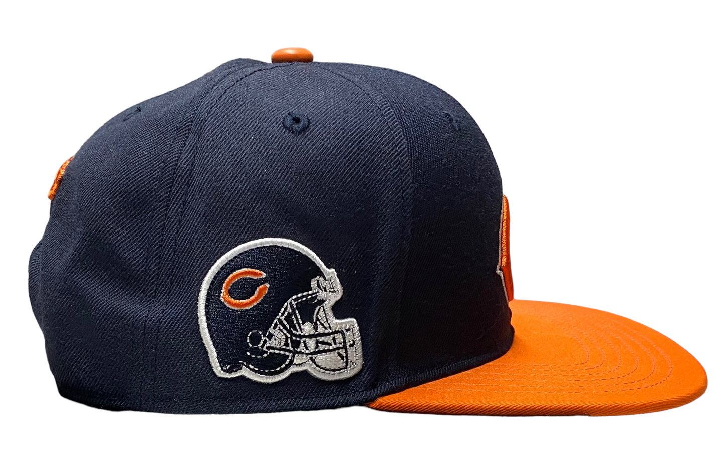 NEW Chicago Bears Pro Standard 2Tone Snapback Hat  Navy/Orange Helmet Side Patch