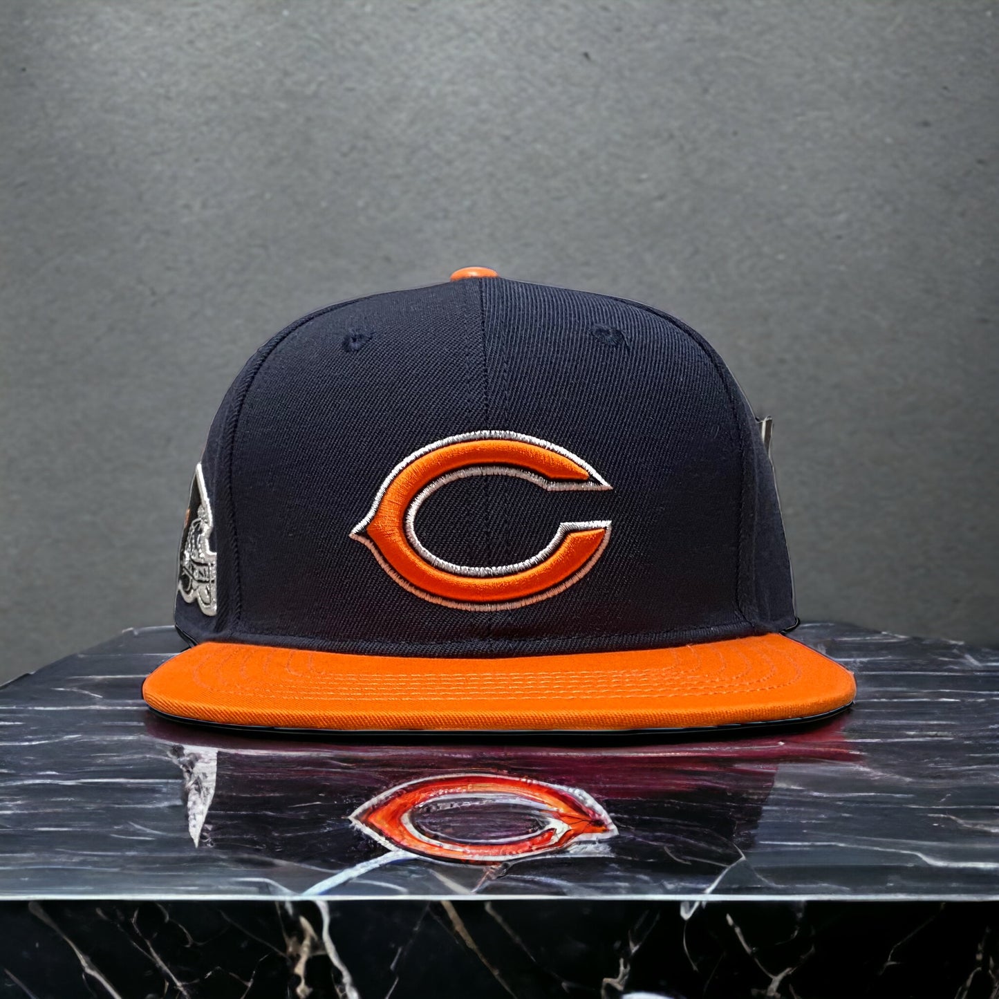 NEW Chicago Bears Pro Standard 2Tone Snapback Hat  Navy/Orange Helmet Side Patch