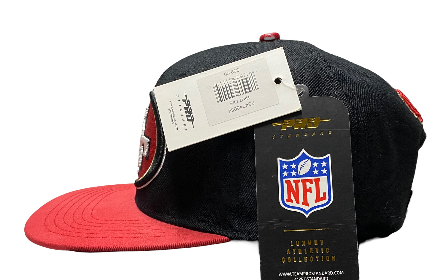 NEW 49ers Pro Standard 2 Tone SnapBack Black Red  Helmet Side Patch