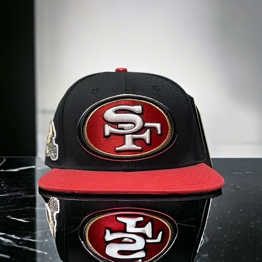 NEW 49ers Pro Standard 2 Tone SnapBack Black Red  Helmet Side Patch