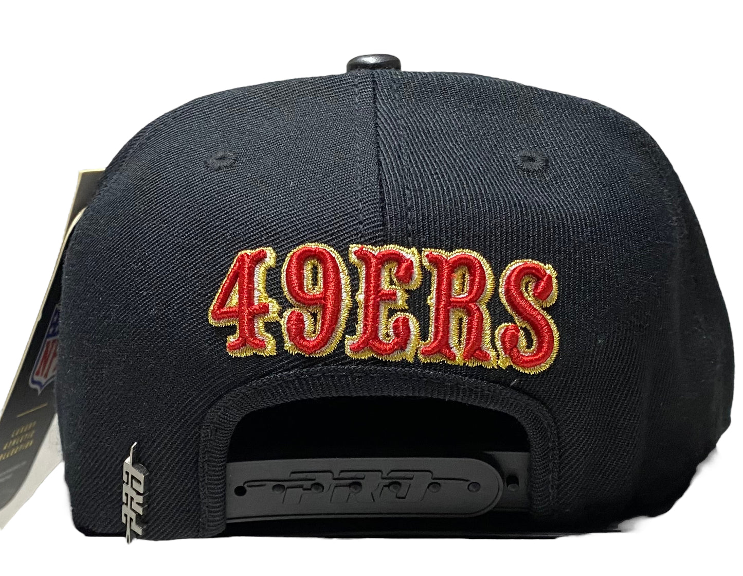 NEW San Francisco 49ers Pro Standard Black SnapBack Flat Brim Helmet Side Patch