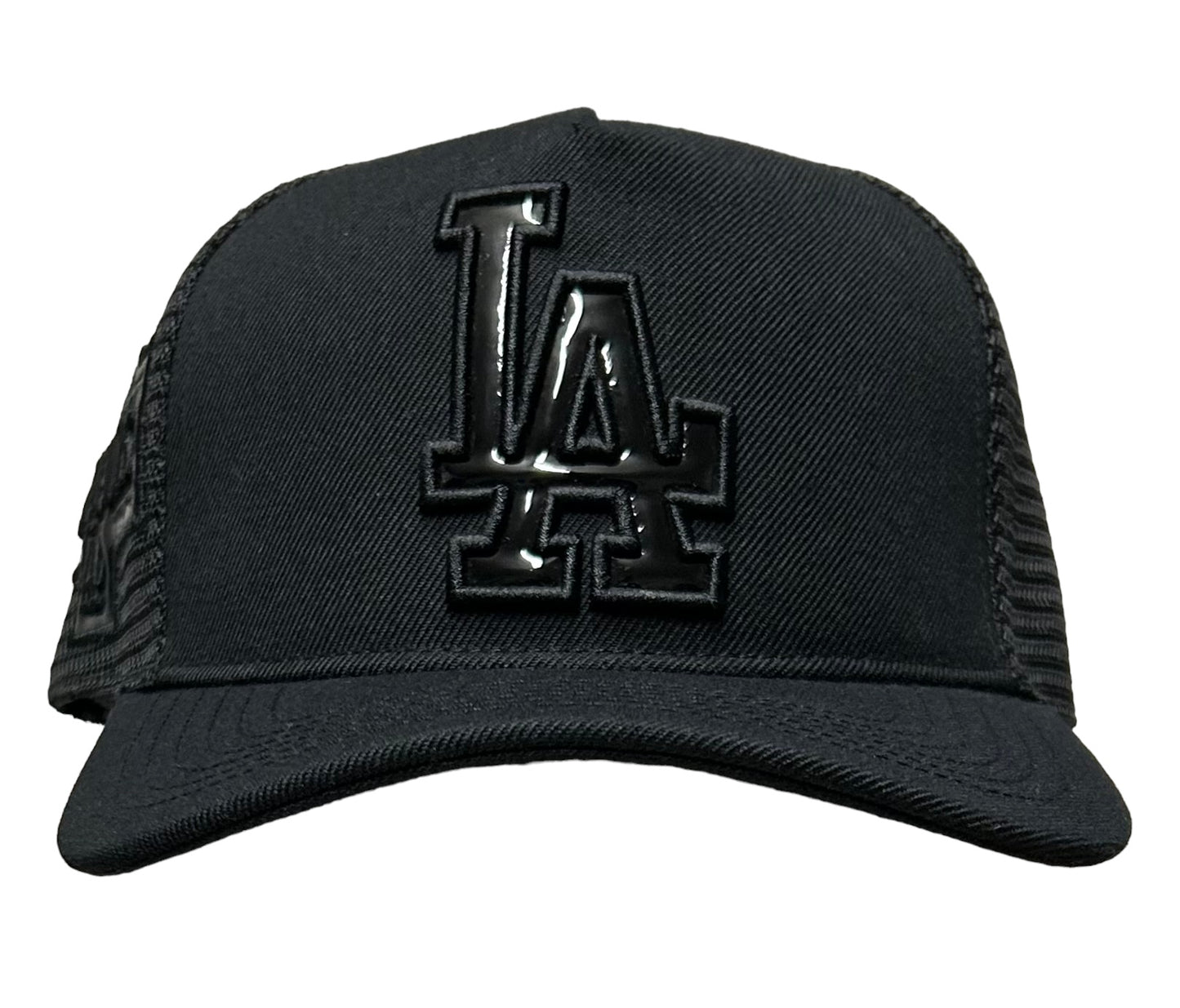 NEW MLB Los Angeles Dodgers Triple Black Truck SnapBack Curved Brim