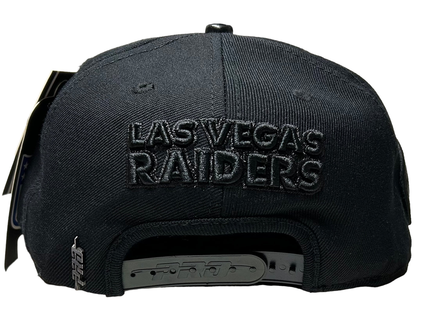 NEW Las Vegas Raiders PRO STANDARD Triple Black SnapBack Hat Helmet Side Patch