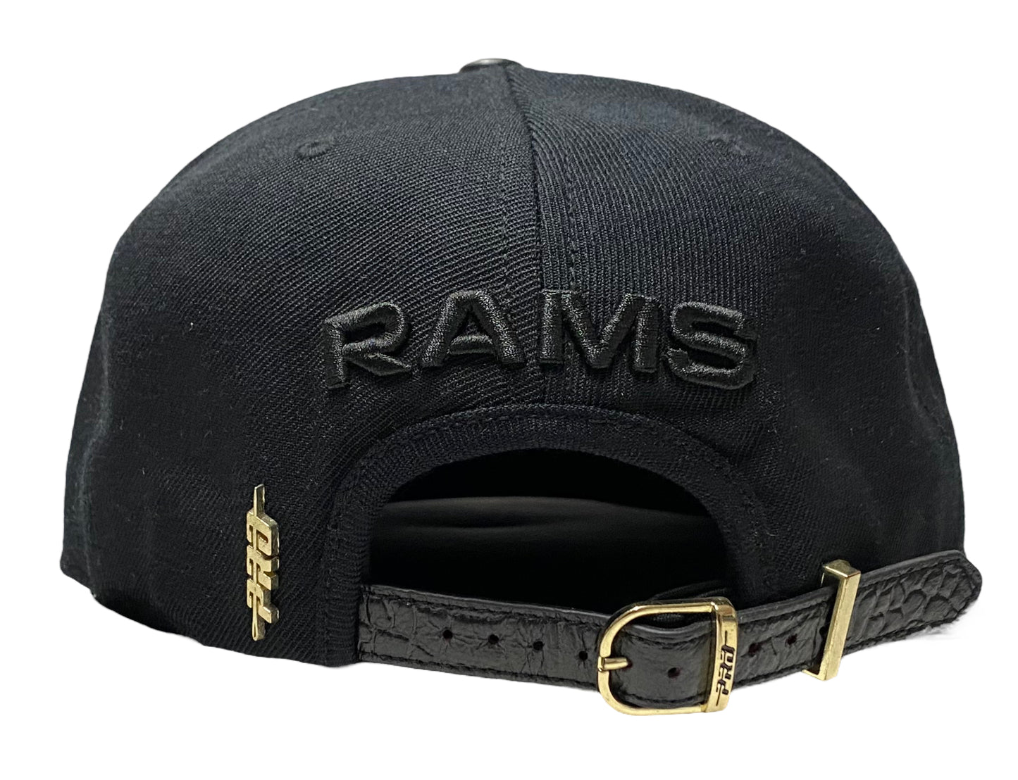 NEW Men's NFL Los Angeles Rams Pro Standard Triple Black Leather Strap back