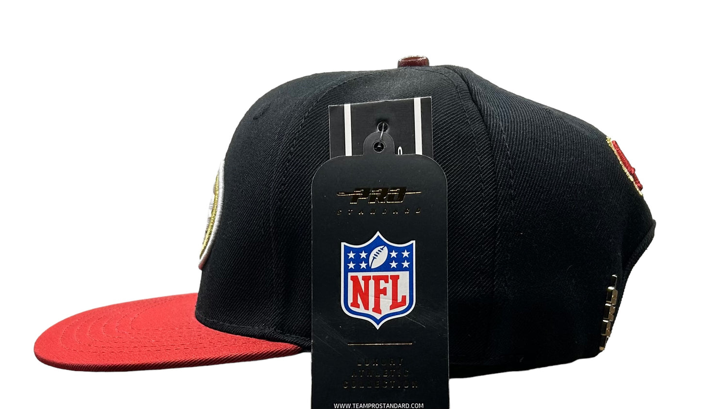 NEW San Francisco 49ERS PRO Standard Small Logo 2 Tone SnapBack Hat Black