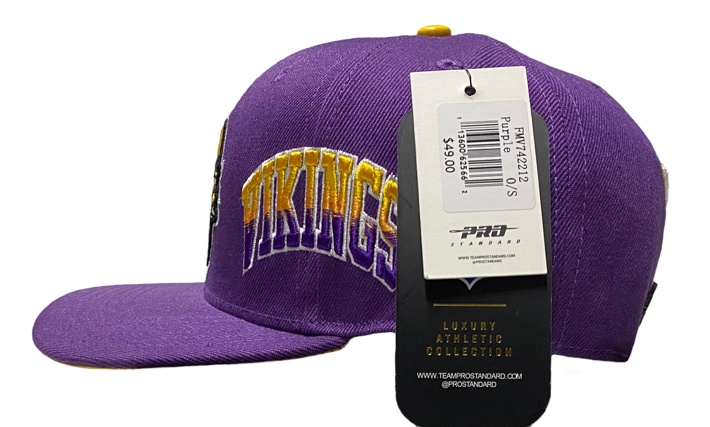 NEW Minnesota Vikings Pro Standard Hometown Snapback Hat - Purple Yellow UV