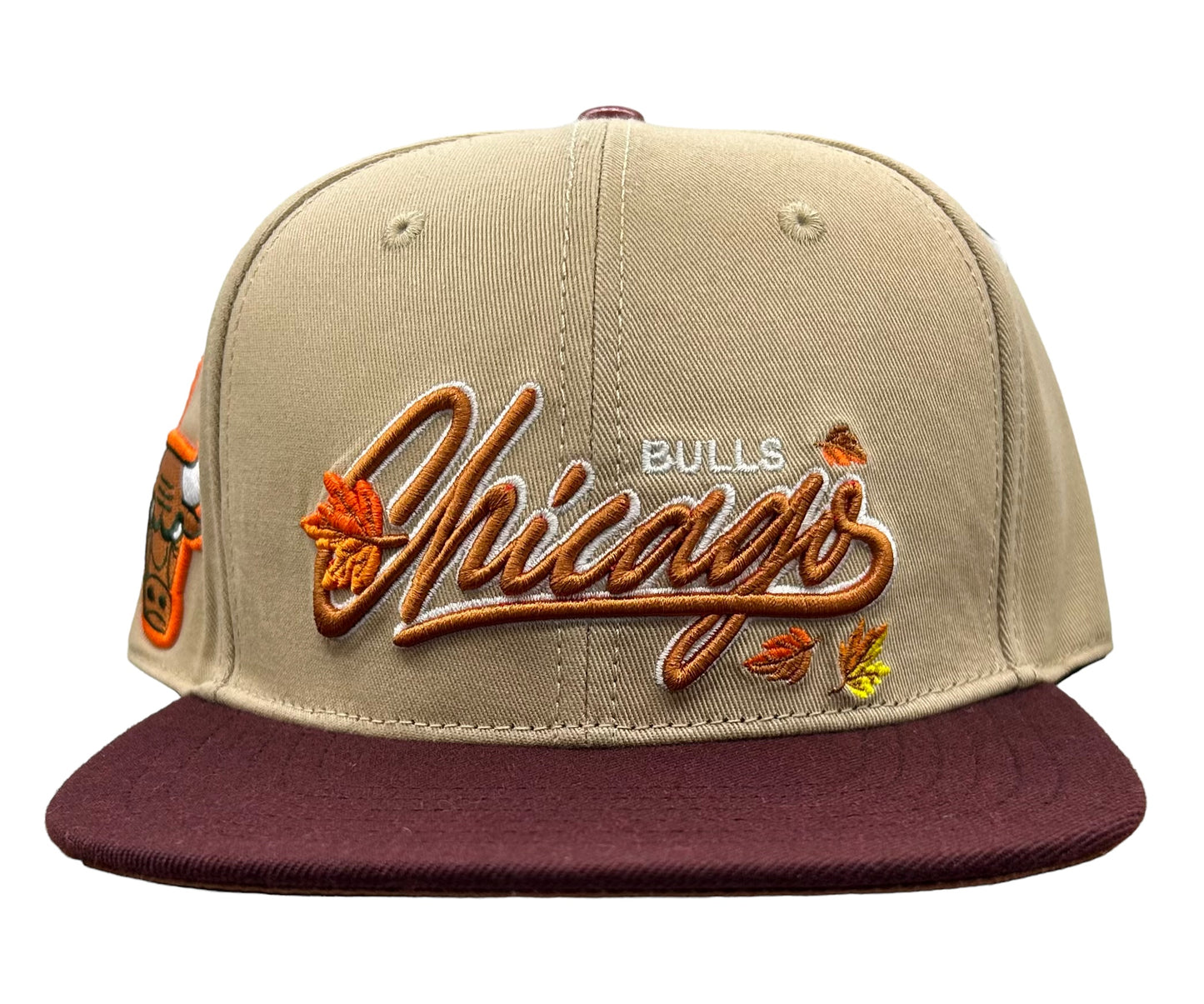 NEW Chicago Bulls PRO STANDARD SnapBack Hat Fall Brown 2 Tone Cap Script Logo