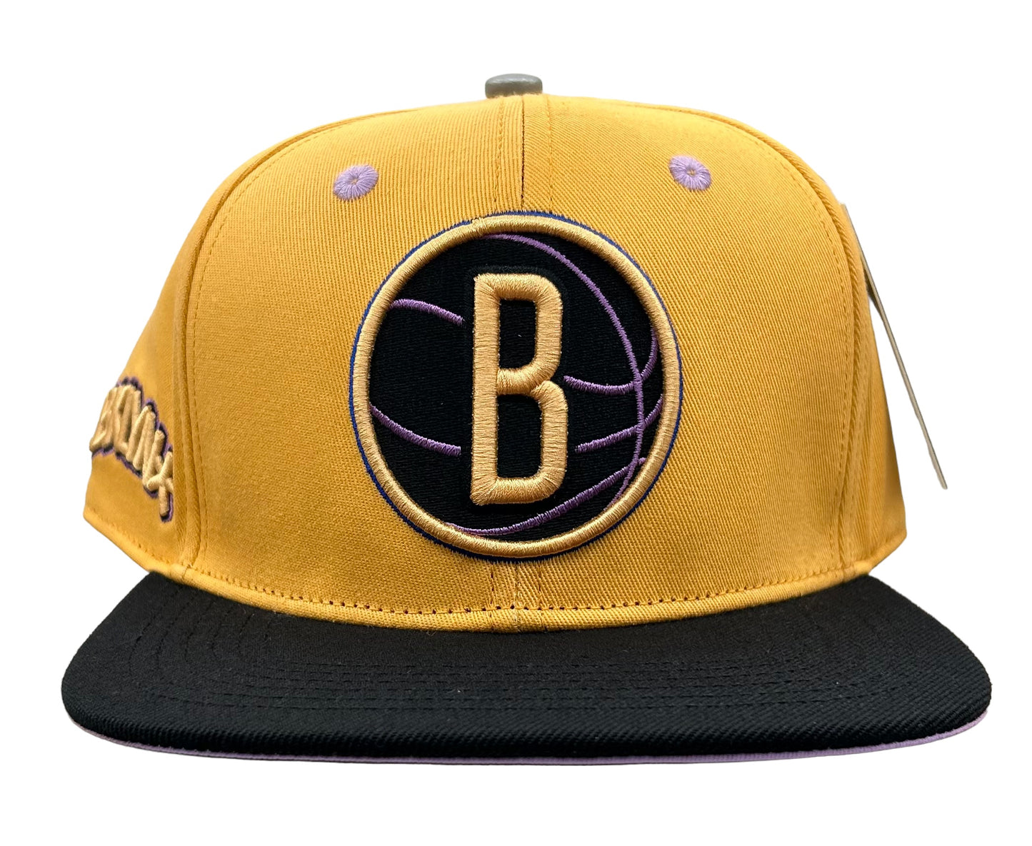 NEW NBA Brooklyn Nets PRO STANDARD SnapBack Hat 2 Tone Pastel Orange Lavender UV