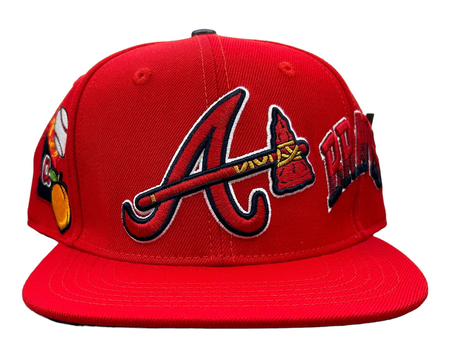 NEW MLB Atlanta Braves PRO STANDARD SnapBack Hat Red Side Logo Navy Blue UV