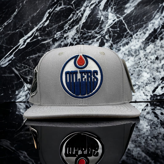 NEW Edmonton Oilers PRO STANDARD Gray SnapBack Hat Flat Brim NHL OFFICIAL Cap