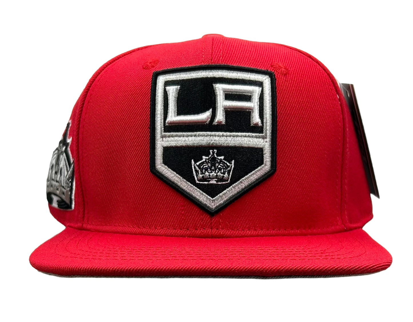 NEW Los Angeles King PRO STANDARD Red SnapBack Hat Crown Side Patch Gray UV