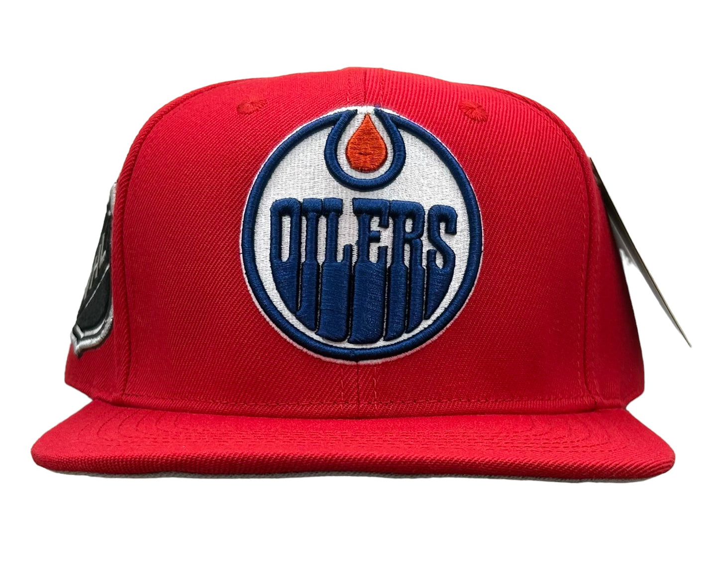 NEW Edmonton Oilers Red Wool SnapBack Hat NHL Official Hockey Cap Flat Brim