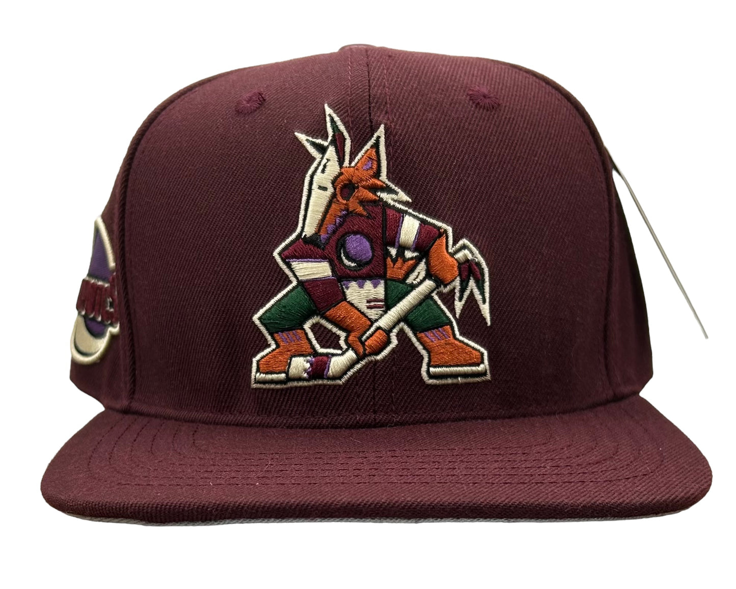 NEW Arizona Coyotes PRO STANDARD Burgundy Wool SnapBack Hat Moon Side Patch