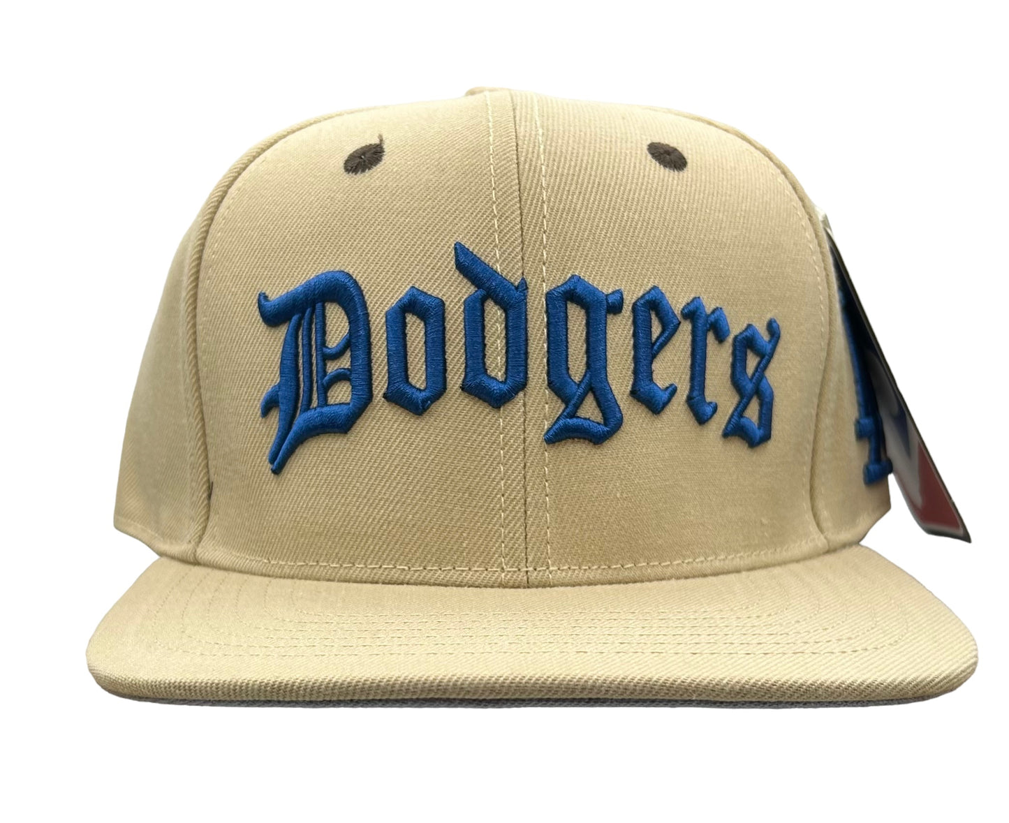 New Los Angeles Dodgers Pro Standard SnapBack Hat Beige Old English Logo Beige