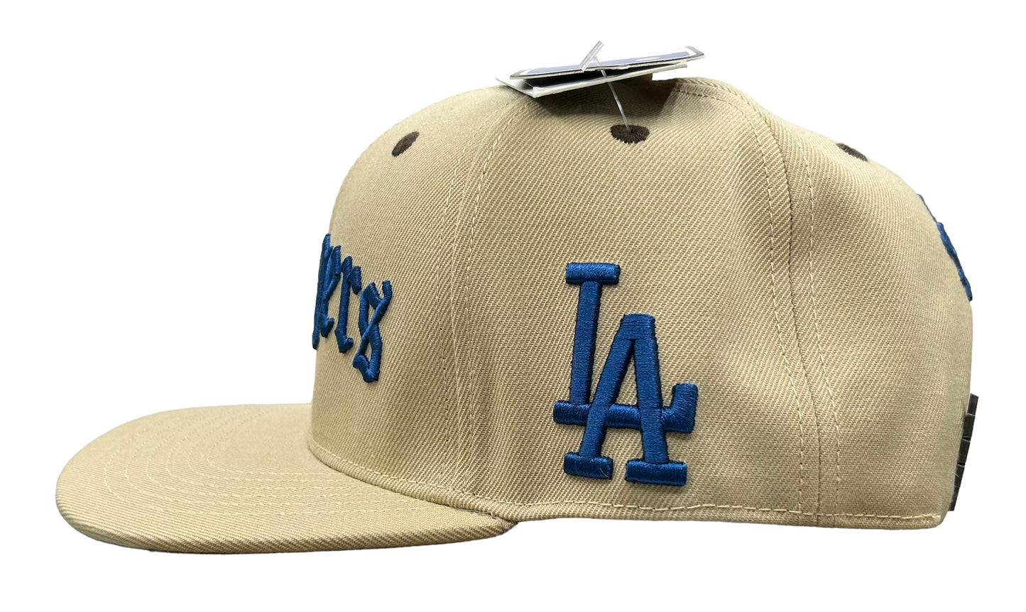 New Los Angeles Dodgers Pro Standard SnapBack Hat Beige Old English Logo Beige