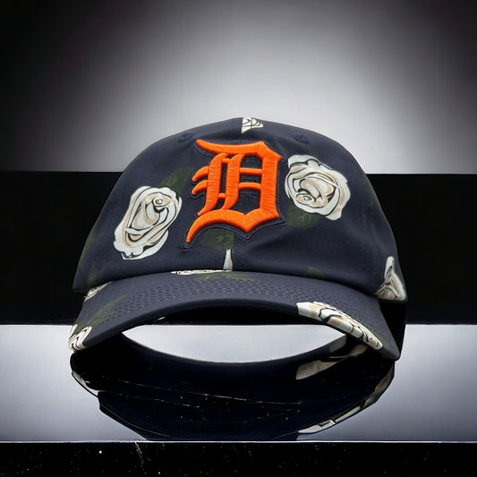 NEW Detroit Tigers PRO STANDARD Curved Strapback Hat White Rose Unisex Blue Cap