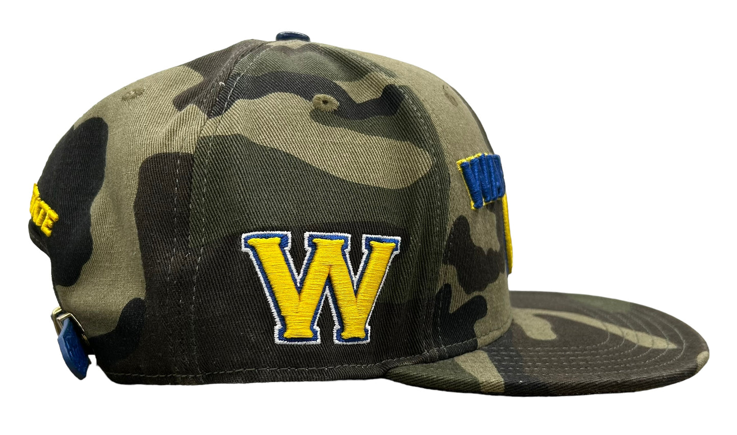 NEW Golden State Warriors PRO STANDARD Camouflage Leather Strapback Hat Camo Cap