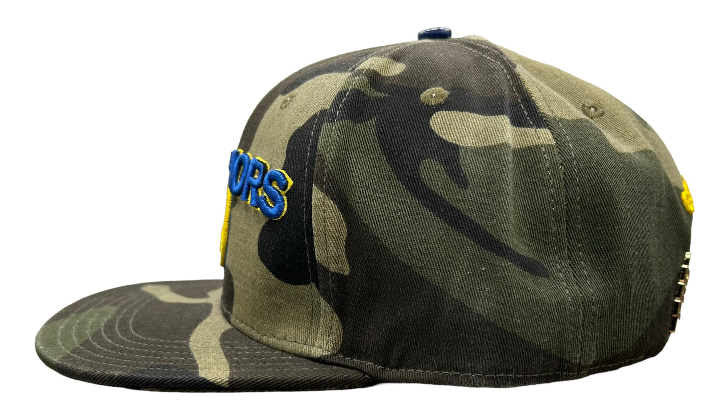 NEW Golden State Warriors PRO STANDARD Camouflage Leather Strapback Hat Camo Cap